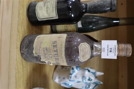 Two bottles of Steubal, a bottle of Riesling and a bottle of Contance Eslate wine